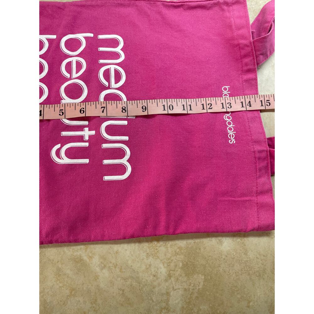 Bloomingdale’s Bag Tote Beauty Pink Medium Canvas Shopper Reusable Collectible - Picture 8 of 10